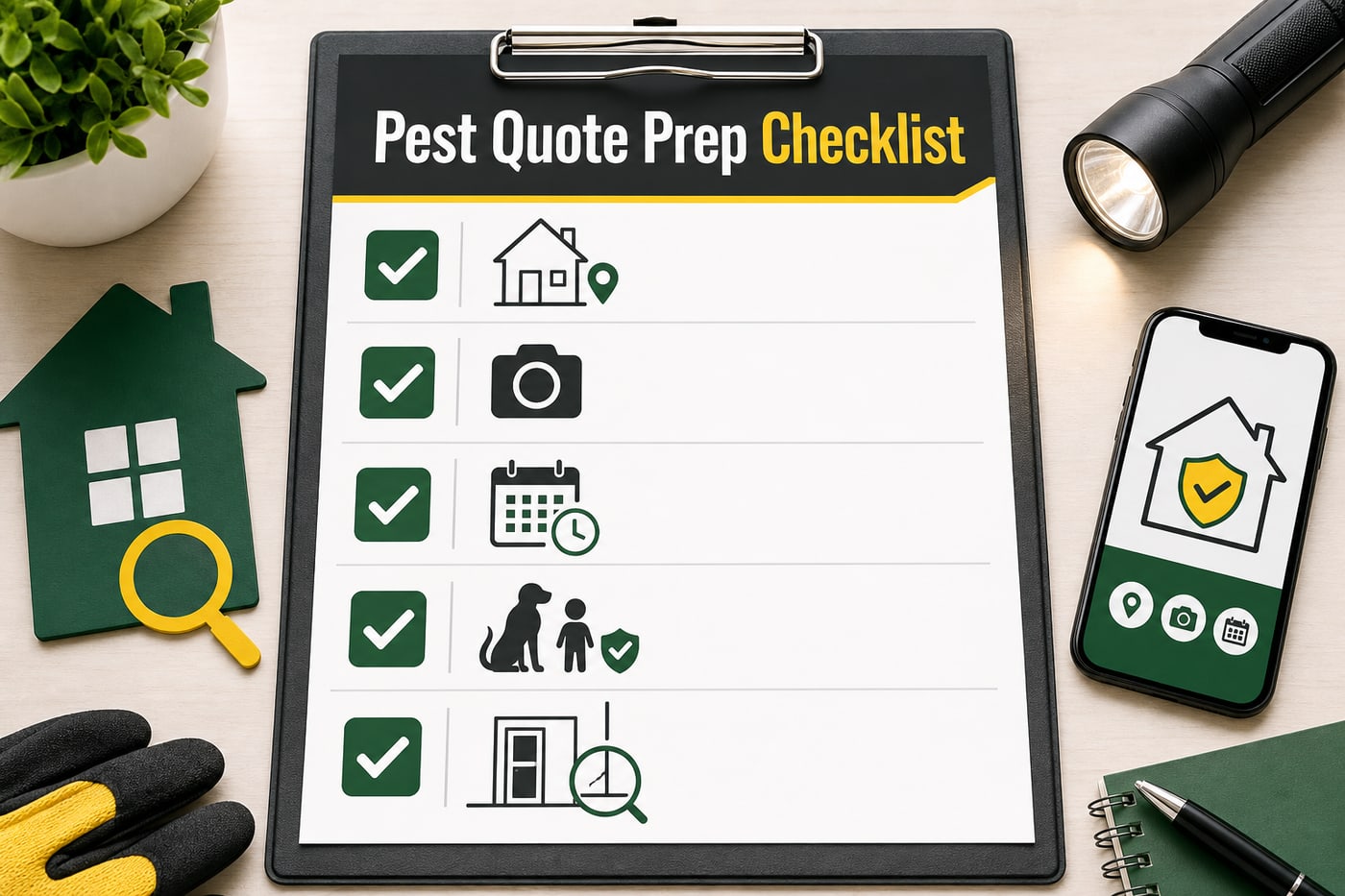 Pest quote prep checklist visual